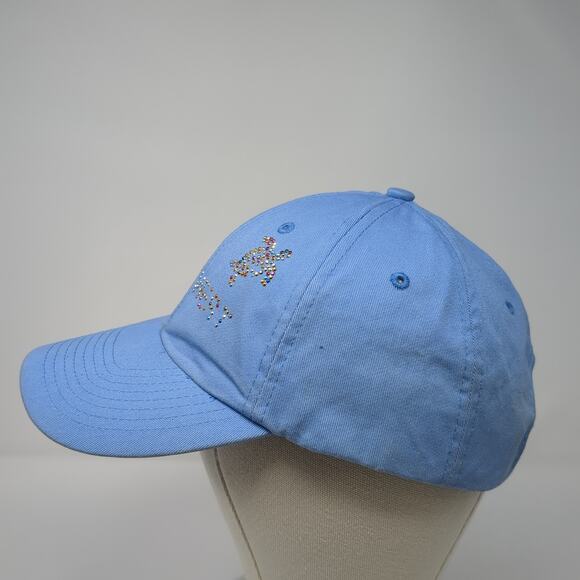 Key West Slideback Baseball Cap Blue One Size Adjustable Rhinestone Sun Cap - Picture 3 of 9